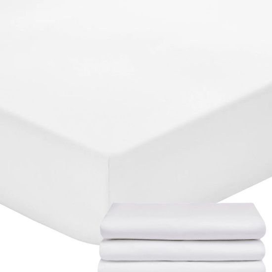Picture of 300TC WHITE FIT SHEET QUEEN 152X190X40