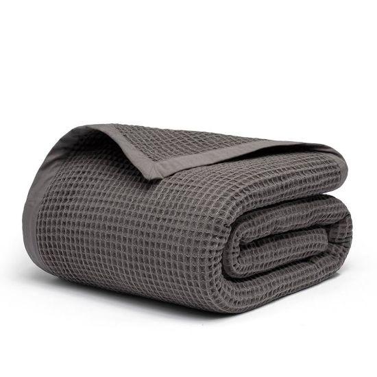 Picture of NORTEX WAFFLE THROW DARK GREY 210x260