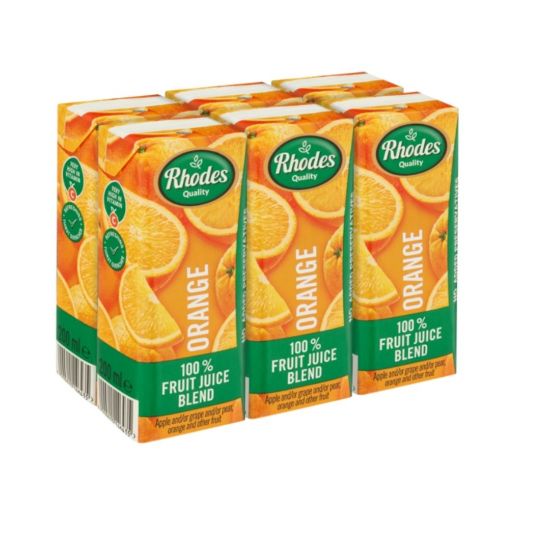Picture of RHODES FRUIT JUICE 200ml x 6 ORANGE
