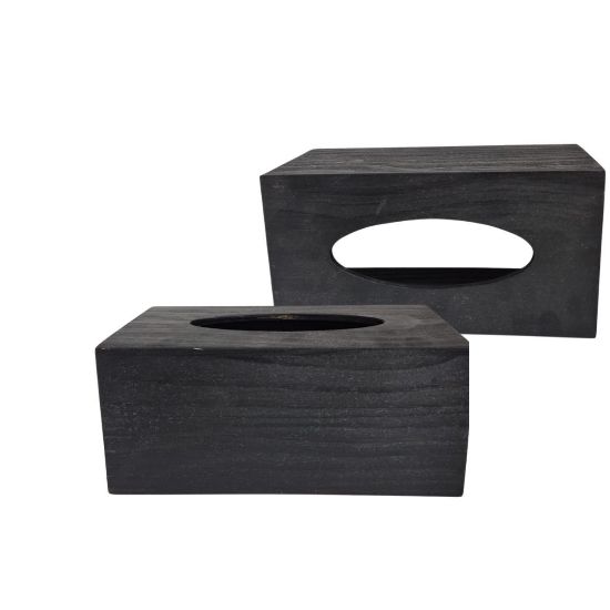 Picture of TISSUE BOX WOOD EBONY (200) TIS010A