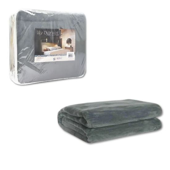 Picture of BLANKET SESLI GREY KING 220x285