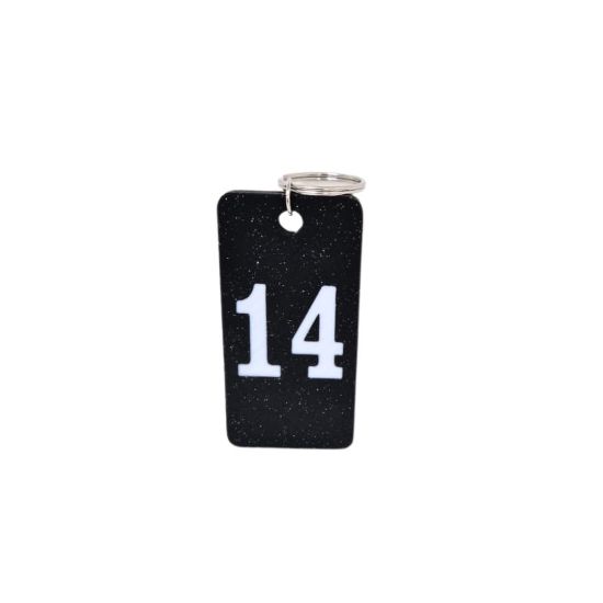 Picture of KEYRING BLACK WITH WHITE TEXT